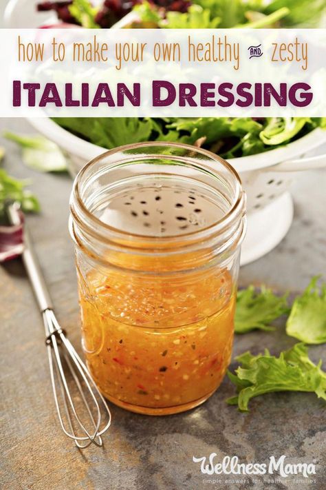 Zesty Italian Dressing Recipe, Italian Dressing Recipe, Italian Dressing Recipes, Salad Homemade, Homemade Italian Dressing, Zesty Italian Dressing, Spice Mix Recipes, Wellness Mama, Italian Salad Dressing