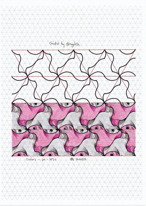 Mc Escher Art, Escher Tessellations, Tessellation Art, Escher Art, Tessellation Patterns, Isometric Grid, Journal Diy, Mc Escher, Geometric Drawing