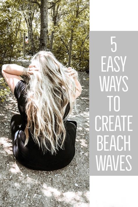 5 EASY WAYS TO CREATE BEACH WAVES in your hair! These are tricks that ACTUALLY work! From Hey Sunny Jess Heatless Waves Overnight, Overnight Beach Waves, Overnight Waves, Perfect Beach Waves, Heatless Waves, Everyday Curls, Wavy Hair Overnight, Waves Tutorial, Hair Tricks