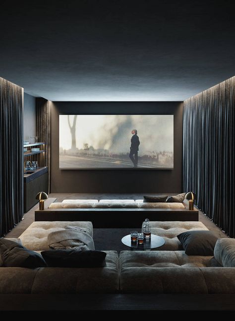 Sala Cinema, Home Theater Room Design, Theater Room Design, Home Cinema Room, Home Theater Setup, Interior Design Per La Casa, Home Theater Rooms, Home Theater Design, Cinema Room