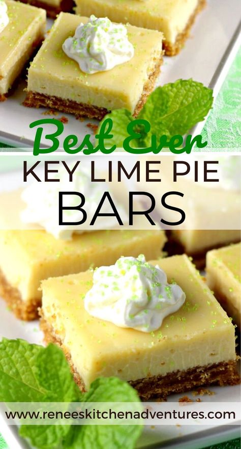 Easy Key Lime Pie, Key Lime Bars, Key Lime Recipes, Key Lime Desserts, Key Lime Pie Bars, Key Lime Pie Easy, Lime Desserts, Pie Bar Recipes, Keylime Pie Recipe