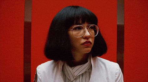 Dr. Azumi Fujita in Maniac Maniac Netflix, Sonoya Mizuno, Ghost In The Machine, I Love Girls, Red Aesthetic, Retro Aesthetic, Film Stills, Cool Names, Cinematography