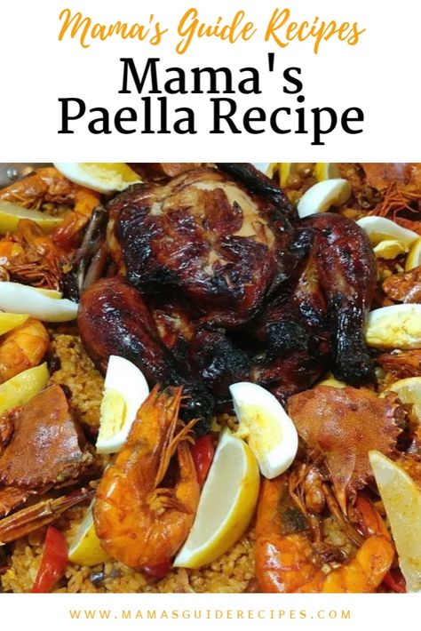 Mama's Paella Recipe Filipino Paella Recipe, Butterbean Recipes, Egg Pie Recipe, Valenciana Recipe, Paella Recipes, Butter Beans Recipe, Paella Recipe Seafood, Pie From Scratch, Egg Pie