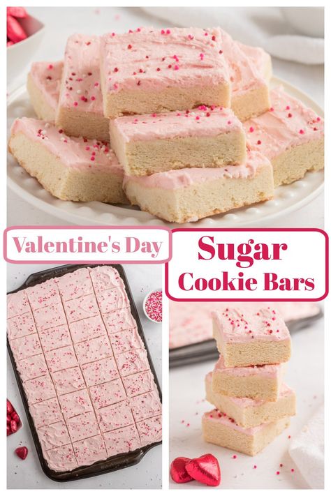 Best Valentine's Day Sugar Cookie Bars Recipe Sugar Cookie Bars Recipe, Best Frosting, Sugar Cookie Bar Recipe, Valentines Day Sugar Cookies, Sugar Cookie Cakes, Valentine Sugar Cookies, Vanilla Sugar Cookie, Sugar Cookie Bars, Cookie Bar