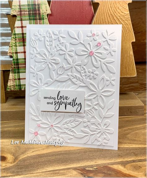 Sympathy Cards Handmade Simple, Garden Fancy, Embossed Cards Handmade, Sympathy Card Sayings, Cas Challenge, Hero Arts Cards, With Sympathy, Sympathy Cards Handmade, Hand Made Greeting Cards