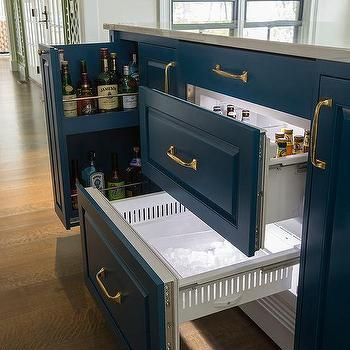 Island Ice Maker Drawer Design Ideas Fridge Drawers, Under Counter Fridge, Bar Refrigerator, Refrigerator Drawers, Island Bench, Built In Bar, Bar Fridges, Home Bar Designs, Island Decor