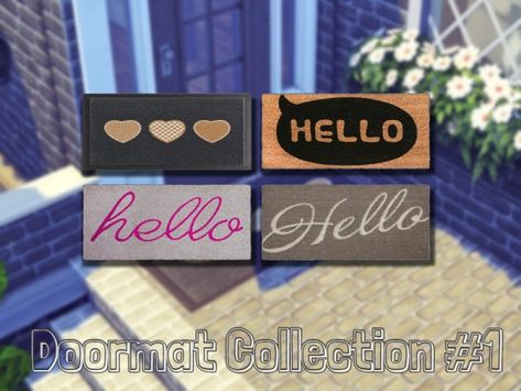 The Sims Resource: Doormat Collection 1 by Sooky • Sims 4 Downloads Sims 4 Cc Decor, Hello Doormat, Sims 4 Male Clothes, Summer Rugs, Sims Houses, Sims Four, Sims 4 Downloads, Fluffy Rug, Sims Community