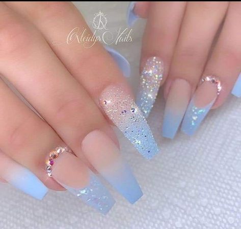 Blue Acrylic Nails, Popular Nail Designs, Cute Acrylic Nail Designs, Acrylic Coffin, Coffin Nails Long, Summer Acrylic Nails, Popular Nails, Acrylic Nail Art, Acrylic Nails Coffin