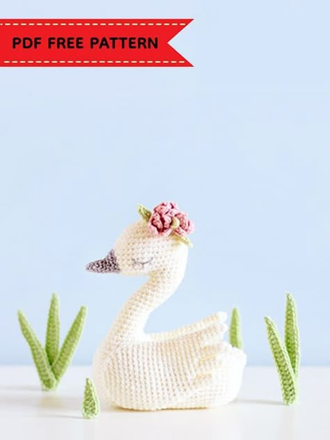 Swan Amigurumi, Crochet Bird Patterns, Crochet Bird, Crochet White, Crochet Panda, Crochet Birds, Crochet Animals Free Patterns, Crochet Unicorn, Crochet Elephant