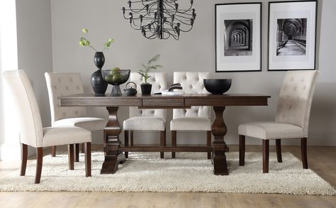 Cavendish Dark Wood Extending Dining Table Dark Wood Dining Room, Oak Extending Dining Table, Wood Dining Room Table, Set Meja Makan, Wood Dining Room, Clean Sofa, Extending Dining Table, Oak Veneer, Bedroom Furniture Sets