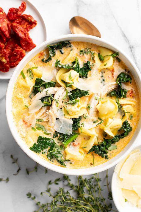 Marry Me Chicken Soup Marry Me Chicken Soup, Chicken Kale Soup, Greek Grilled Chicken, Cheesy Tortellini, Lemon Soup, Buffalo Chicken Pasta, Quick Soup, Marry Me Chicken, Chicken Gnocchi