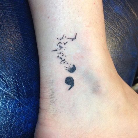 Semicolon Tattoo Meaning, Colon Tattoo, Simple Heart Tattoos, Awareness Tattoo, Petit Tattoo, Semicolon Tattoo, Health Tattoo, Foot Tattoos, Small Tattoo