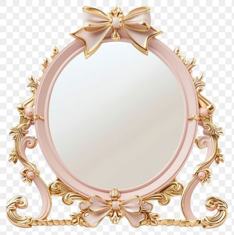 Coquette Frame Png, Rococo Elements, Royal Core Mirror, Rococo Frame, Princesscore Mirror, Rococo Mirror, Princess Png, French Rococo Mirror, Decorative Mirror