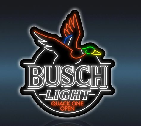 Busch Light Duck LED Neon Sign | Shop Beer Gear Diy Neon Sign, Busch Light, Holiday Gift Card, Michelob Ultra, Beer Brands, Picture Logo, Bud Light, Custom Neon Signs, Neon Color