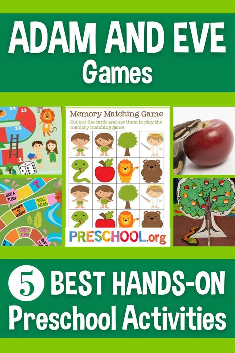 The 5 Best GAMES for ADAM AND EVE Preschool Theme Adam And Eve Preschool Activities, Adam And Eve Games For Kids, Adam And Eve Activities For Kids, Adam And Eve Preschool, Adam And Eve Craft Preschool, Bible Preschool, Adam And Eve Craft, Eve Bible, Adam And Eve Bible