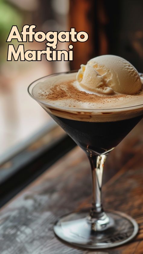 It perfectly blends the rich, bold flavors of espresso with the smooth, sweet touch of vanilla ice cream, all shaken up with a generous pour of vodka. This combination isn’t just a drink; it’s a dessert in a martini glass that surprises and delights. It’s the kind of drink that wraps up dinner on a high note or kicks off an evening with style. #affogatomartini #martni #espresso via @mybartender Ice Cream Martini, Perfect Espresso Martini, Dessert Martinis, Dreamy Cocktails, Martini Variations, Espresso Cocktails, Dirty Drinks, Cocktail Board, Cream Cocktails