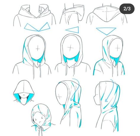 Hoodie Reference, Profile Drawing, Hoodie Drawing, Digital Painting Tutorials, Character Design Animation, Anime Hair, Drawing Clothes, Art Tips, Drawing Tips