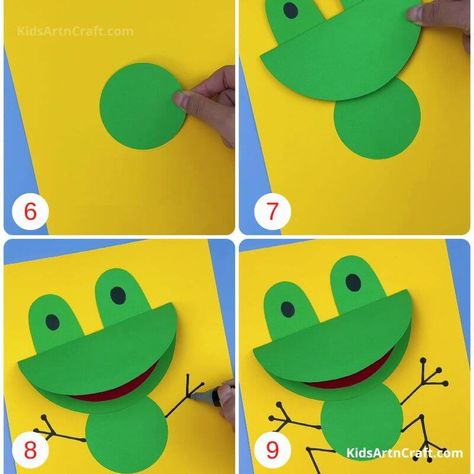 Frog Papercraft, Paper Frog Craft, Paper Frog, Frog Craft, Frog Crafts, Pond Life, Hand Prints, Fun Arts And Crafts, Frog Art