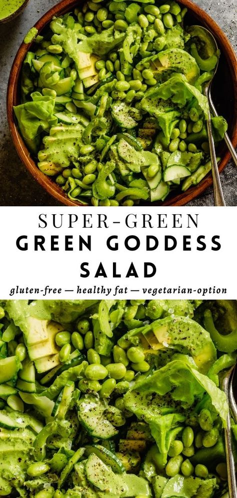 Green Goddess Salad Recipe, Green Goddess Salad Dressing, Green Goddess Salad, Goddess Salad, Goddess Dressing, Green Salad Recipes, Lean Belly Juice, Belly Juice, Mango Recipes