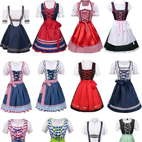 New Halloween Carnival Costume German Oktoberfest Costume Split Size Suspender Pants Suit Bavarian Bavarian Costume, Adult Women Halloween Costumes, Oktoberfest Dress, German Oktoberfest, Oktoberfest Costume, Dress Bar, Beer Outfit, Oktoberfest Outfit, Beer Girl