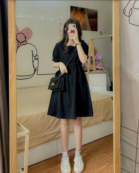 Mini Frock, Short Frocks, Simple Frocks, Stylish Short Dresses, Fashion Top Outfits, Cute Dress Outfits, Trendy Dress Outfits, Everyday Fashion Outfits, Korean Fashion Dress