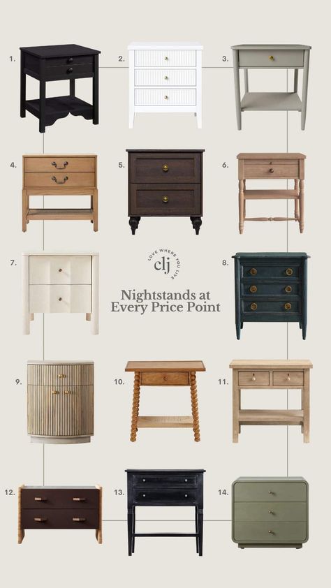 3 Ways to Style Your Nightstand - Chris Loves Julia Unusual Bedside Tables, Wooden Bed Side Table, Bed Side Table Design, Designer Nightstand, Bedside Table Styling, Nightstand Styling, Vintage Bedside Table, Bedside Table Design, Small Bedside Table