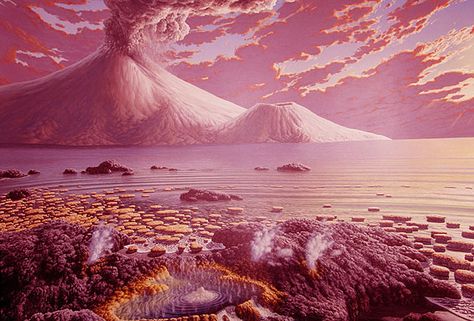 When Slime Ruled: Evolutionary Pause Tied to Earth's Stuck Plates Archean Era, Early Earth, Air Image, Earth's Atmosphere, Earth Images, Archaeology News, Earth Atmosphere, Plate Tectonics, Paleo Art