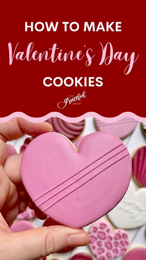 Heart Shaped Cookies, Valentines Day Cookies, Heart Designs, Cookie Icing, Heart Cookies, Valentines Day Hearts, How To Decorate, Beautiful Heart, Dreams Come True