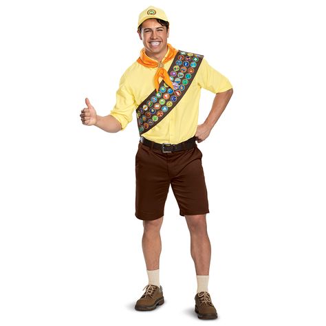 Russell Costume, Explorer Hat, Indian Dress Up, Wilderness Explorer, Cartoon Character Costume, Disney Pixar Up, Disney Up, Disney Halloween Costumes, Merit Badge