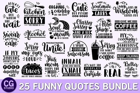 Funny quotes SVG Bundle by CrystalGiftsStudio  #graphic #graphics #graphicdesign #illustration #dribble #behance #design Svg Shapes, Wine Tips, Mermaid Svg, Wine Svg, Coffee Svg, Funny Svg, Free Svg Cut Files, Mom Svg, Humor Funny