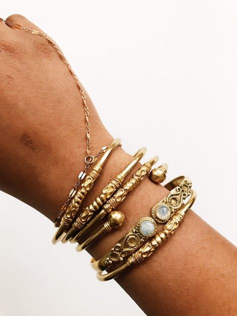 India Cuff // Brass Bangles, Stack Bracelets, African Jewelry, Egyptian Jewelry, Gold Bangles,gold Bracelets,adjustable Cuffs - Etsy Dope Jewelry Accessories, Stack Bracelets, Bangles Gold, Side Eye, Brass Cuff, Chunky Jewelry, Dope Jewelry, Gold Bracelets, Funky Jewelry