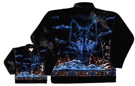 The Mountain "Moon Wolves Collage" Long Sleeve Wolf T-Shirt Huge Wolf, Wolf And Dog, Wolf Fleece, Wolf Plush, Mystical Wolf, Wolf T Shirt, Black Mountain, Print Jacket, Women's Coats & Jackets