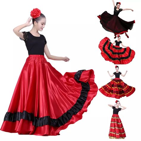 Look what I found on AliExpress Spanish Dress Flamenco, Fantasia Plus Size, Spanish Outfits, Flamenco Skirt, Spanish Dress, Solo Costume, Flamenco Dress, Plus Size Lace, Lace Trim Top