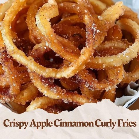 TASTY FOOD | 🍏🍂 Crispy Apple Cinnamon Curly Fries 🍂🍏 | Facebook Crispy Apple Cinnamon Curly Fries, Apple Twist, Pioneer Woman Ree Drummond, A Is For Apple, Curly Fries, Recipes Thanksgiving, Ree Drummond, Crispy Treats, The Pioneer Woman