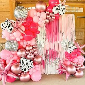 Cowgirl Balloon Garland, Space Cowgirl Party, Western Cowgirl Party, Disco Balloons, Birthday Party Space, Cowgirl Decorations, Cowgirl Party Decorations, Party Ballons, Gender Reveal Party Supplies