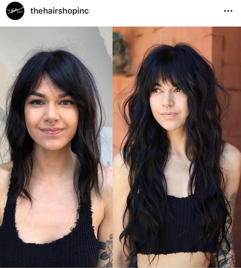 Shaggy Haircuts Long Hair, Long Shag Cut With Bangs, Long Shag With Curtain Bangs, Edgy Haircuts For Long Hair, Long Shag Hairstyles, Long Shag Haircut, Look Grunge, Hair Makeover, Long Layered Hair