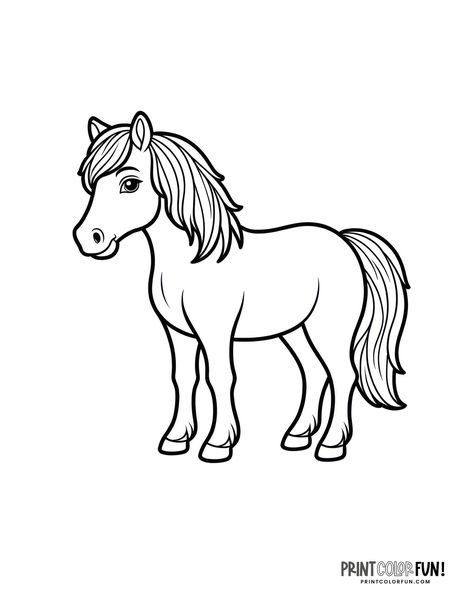 Pony animated-style art coloring page at PrintColorFun com Preschool Apple Theme, Horse Clip Art, Horse Clipping, Story Stones, Horse Coloring Pages, Shetland Pony, Saving Quotes, Apple Theme, Baby D