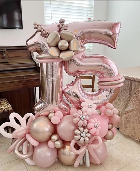 15 Birthday Balloon Bouquet, 15 Balloon Decorations, Balloon Bouquet With Numbers, Balloon Marquee Bouquet, 15 Balloon Bouquet, Quinceanera Balloon Decorations, Ballon Buquet, Quinceanera Decor, Bouquet Balloons