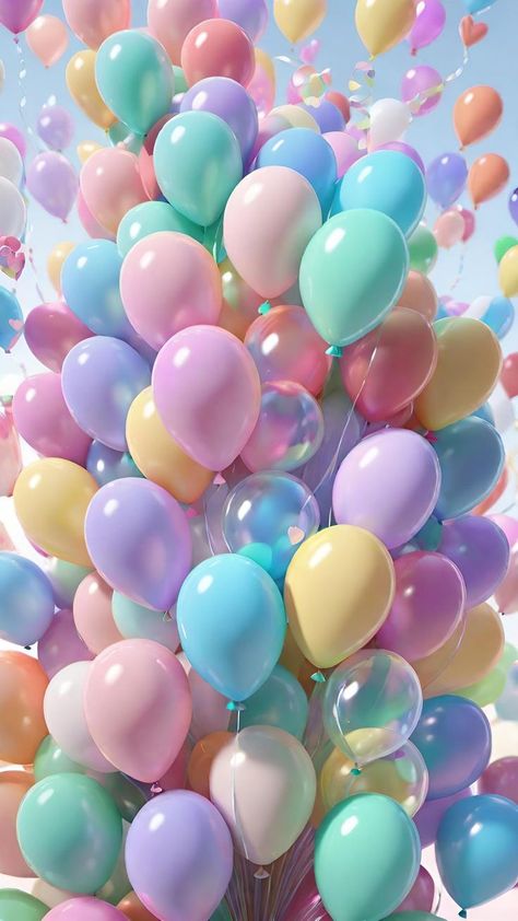 Ballon Wallpaper Backgrounds, Birthday Phone Wallpaper, Birthday Wallpaper Backgrounds, Beautiful Background Designs, Rainbow Wallpaper Backgrounds, Happy Birthday Wallpaper, Cute Mobile Wallpapers, Birthday Wallpaper, Floral Wallpaper Phone