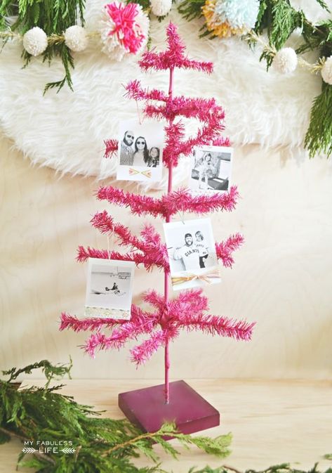 Holiday Decorating Idea That Doesn't Involve Red and Green Instagram Photos At Home, Holiday Decorating Ideas, Wedding Photo Display, Traditional Holiday Decor, Modern Holiday Decor, Romantic Wedding Photos, Photography Decor, Pink Trees, Photo Ornaments