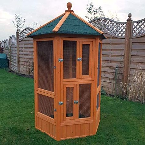 FeelGoodUK Bird Aviary: Amazon.co.uk: Pet Supplies Pigeon Loft Design, Flight Cage, Chicken Barn, Pigeon Loft, Chicken Coop Run, Bird Aviary, Treated Timber, Hexagon Design, Chicken House