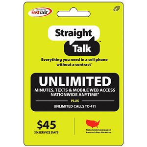 (Email Delivery) Straight Talk Unlimited Text, Talk and Web Access 30-Day Service Card Straight Talk Phones, Straight Talk Wireless, Cell Phone Bill, Prepaid Phones, Unlimited Data, Phone Cards, Phone Plans, Mobile Data, Phone Service