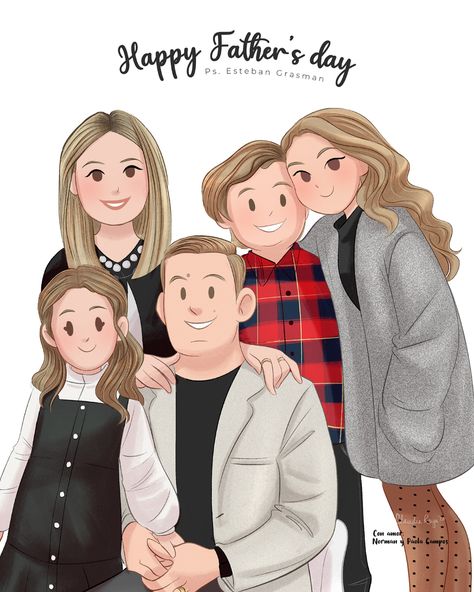 Family Picture Cartoon, My Happy Family, Family Picture Drawing, Cartooning 4 Kids, 가족 일러스트, Illustrated Family Portrait, Graphic Design Drawing, Family Portrait Drawing, Harley Quinn Halloween