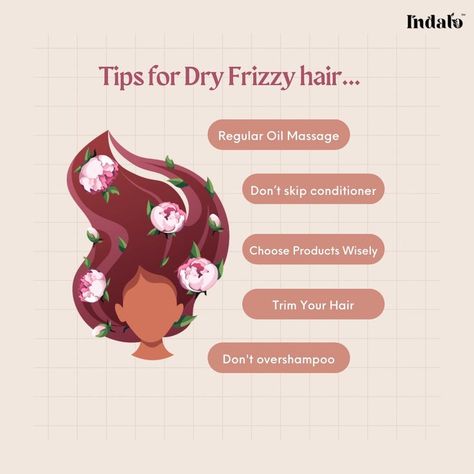 Tips for Dry Frizzy Hair Frizzy Hair Fix, Hibiscus Shampoo, Banana Shampoo, Frizzy Hair Remedies, Natural Hair Serum, Dry And Frizzy Hair, Shampoo For Dry Hair, Herbal Hair Care, Winter Hair Care