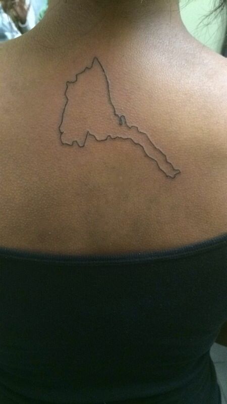 Eritrea Eritrean Tattoo Ideas, Eritrea Tattoo, Eritrean Tattoo, Africa Map Tattoo, Map Tattoos, Dope Tattoos For Women, Halloween Costume Outfits, Africa Map, Tattoo Outline