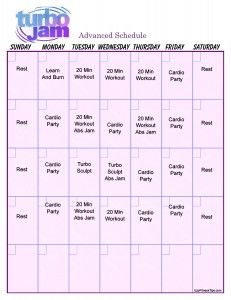 TURBO JAM ADVANCED WORKOUT SCHEDULE✥❤✥ Turbo Jam Schedule, Chalene Extreme, 20 Min Cardio Workout, Turbo Jam, Beginner Workout Schedule, Printable Workout, Turbo Fire, Motivational Photos, Advanced Workout