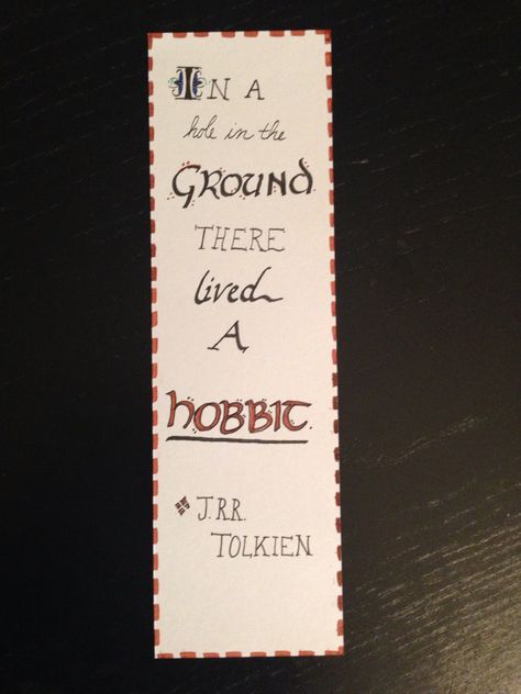 Hobbit bookmark The Hobbit Diy Crafts, Hobbit Bookmark, Lord Of The Rings Bookmark, The Hobbit Bookmark, Httyd Bookmark, Lord Of The Rings Book Edge Painting, Bullet Art, Middle Earth, The Hobbit