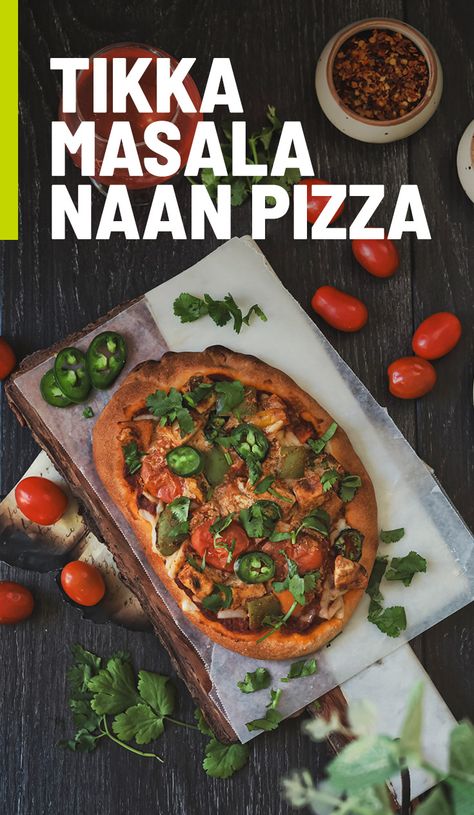 Get creative for dinner with this Indian-inspired Tikka Masala Naan Pizza complete with tofu, tomatoes, veggies, & tikka masala sauce, all on cheesy naan.

#junobites #grapetomatoes #greenhousegrown #vegetarianmealideas #veggierecipes #flavorUP #LiveDeliciously Cheesy Naan, Kale Pasta Salad, Roasted Chickpea Salad, Tikka Masala Sauce, Tomato Pasta Salad, Tomato Caprese, Tomato Basil Chicken, Kale Pasta, Masala Sauce