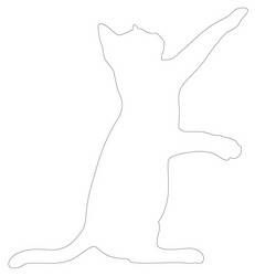 Cat Outline - 22 Outlines of Delightful Printable Cats Cat Cutout Template, Cat Outline Drawing Free Printable, Printable Cat Template, Cat Stencils Templates Free Printable, Cat Template Free Printable, Cat Silhouette Printable, Black Cat Outline, Page Crafts, Glass Bead Crafts