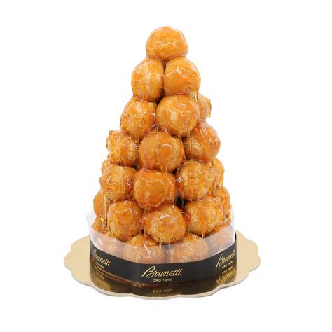 Order your Croquembouche Cake today! Choux pastry puffs filled with zabaglione cream, built into a tower dripping with toffee. Profiterole Tower, Delight Dessert, Profiterole, Cake Tower, Spiral Candles, Choux Pastry, Silver Candle, Gold Candles, Blue Candles